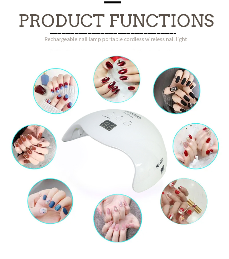 Rechargeable LED Lamp Wireless Powerful Curing