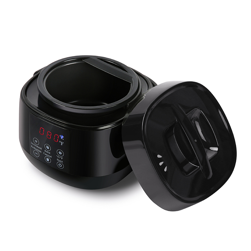 Sufuria ndogo ya kuyeyuka kwa nta na kushughulikia nyeusi